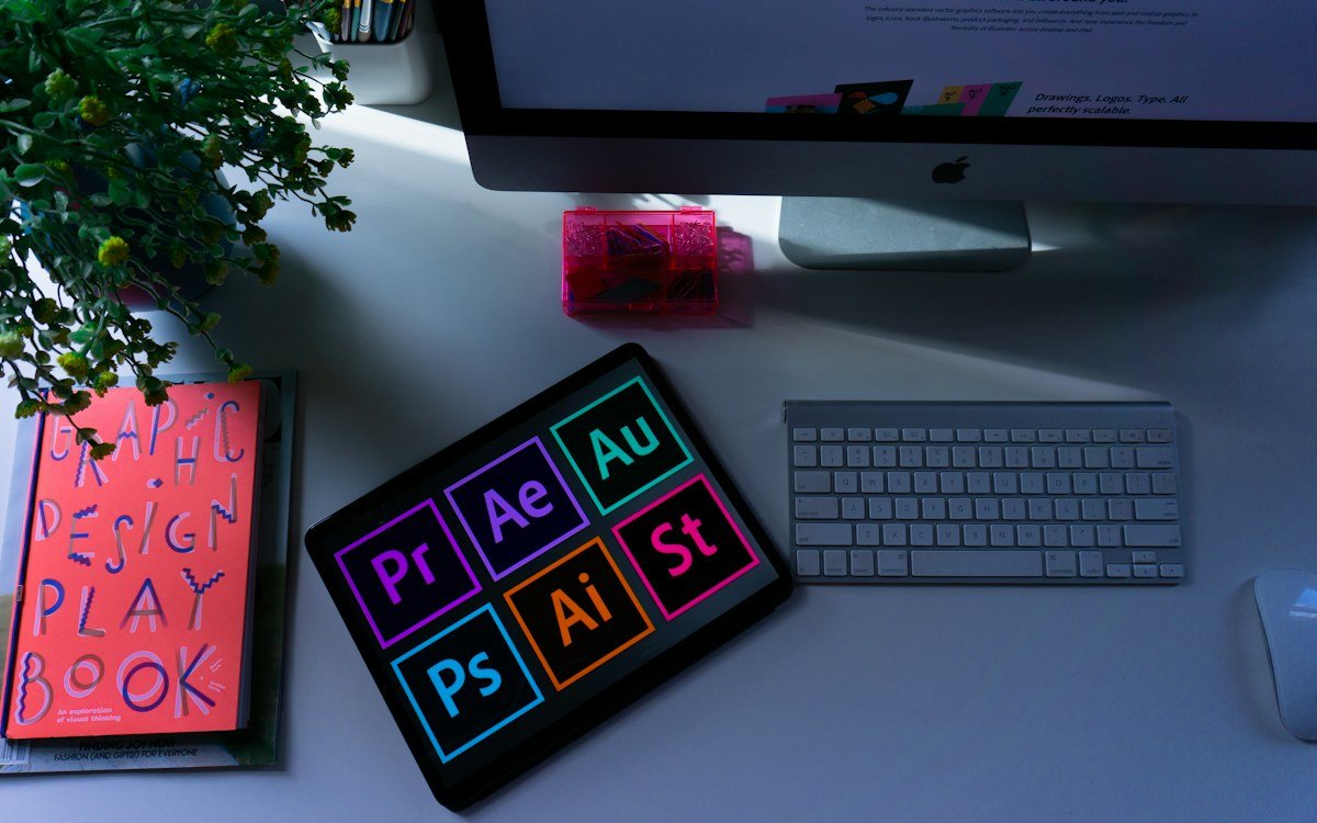 Graphic design tools and colour samples